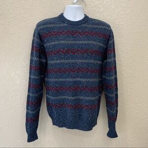 Vintage 1990s Blue Acrylic + Wool Sweater, Medium, EUC